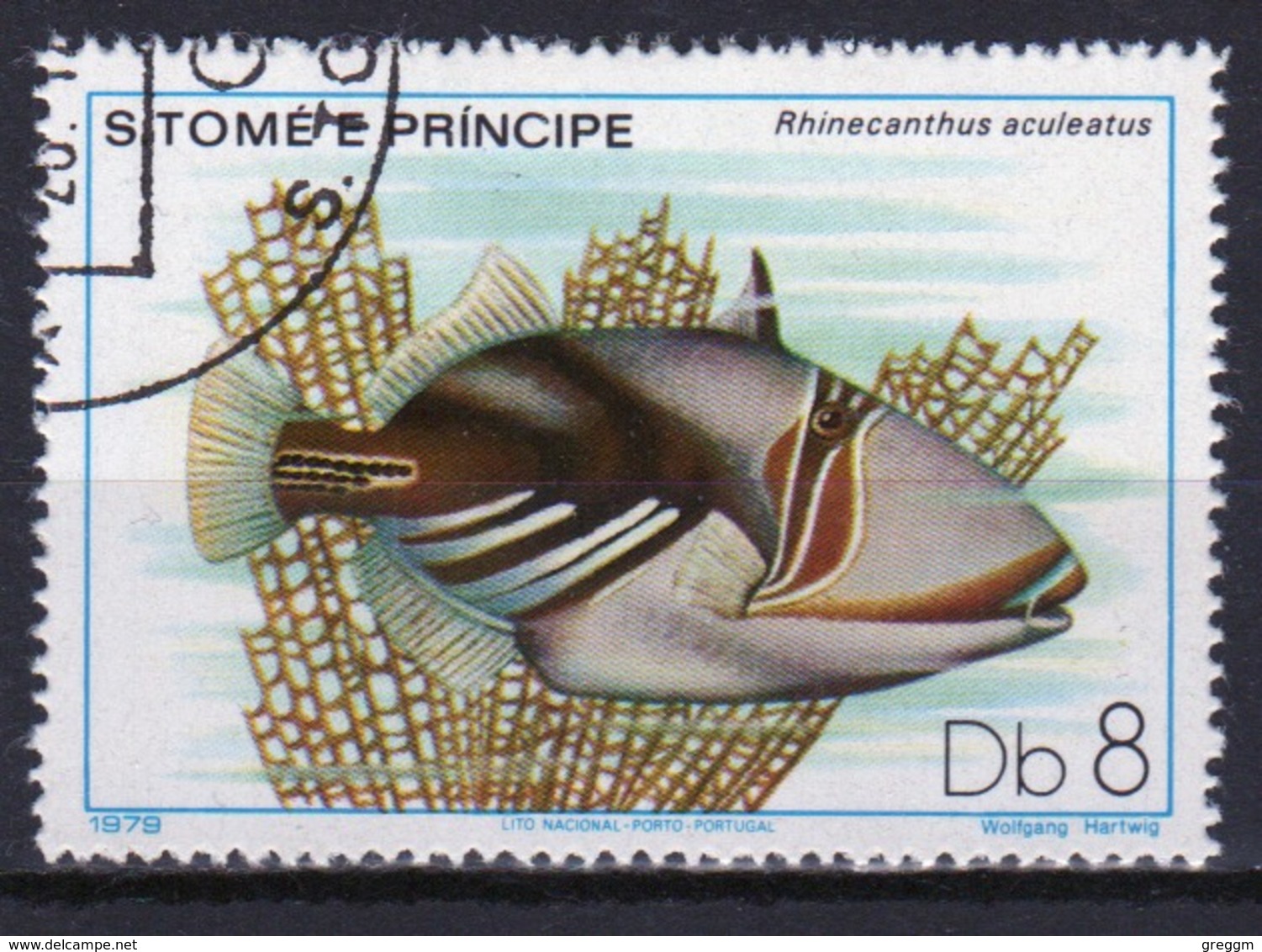 St Thomas & Prince Islands 1980 Single 8Db Stamp From The Fish Series. - Sao Tome And Principe