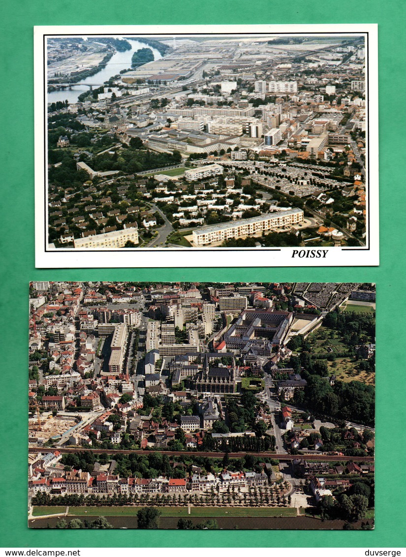 78 Yvelines Poissy Vue Aerienne Lot De 2 Cartes Postales - Poissy