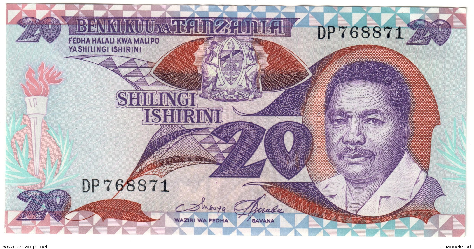 Tanzania 20 Shillings 1987 .J. - Tansania