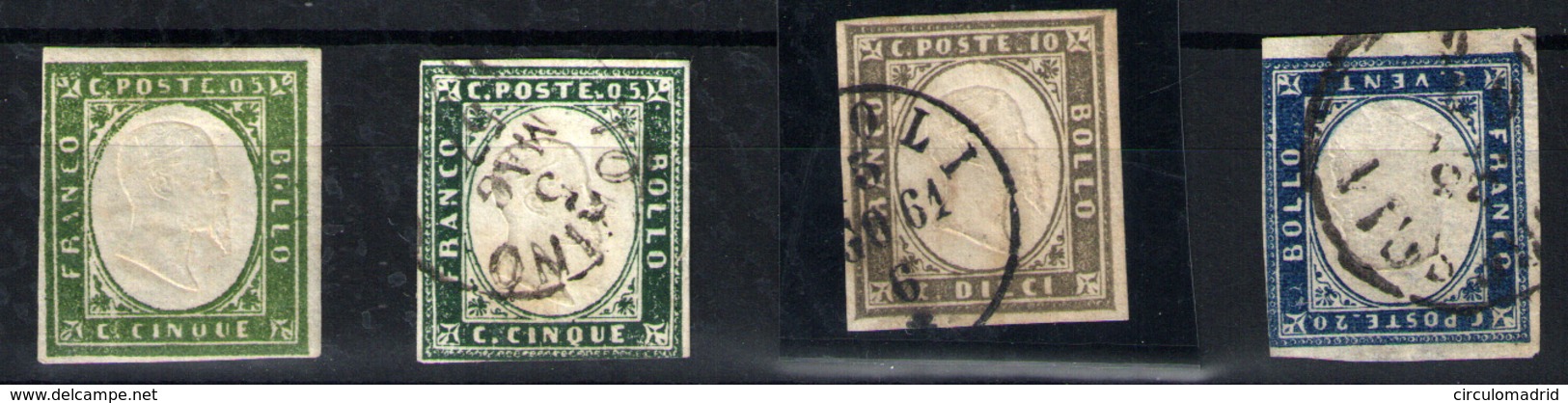 Italia Cerdeña Nº 12, 10a, 10c, 11b. Año 1855/63 - Modène