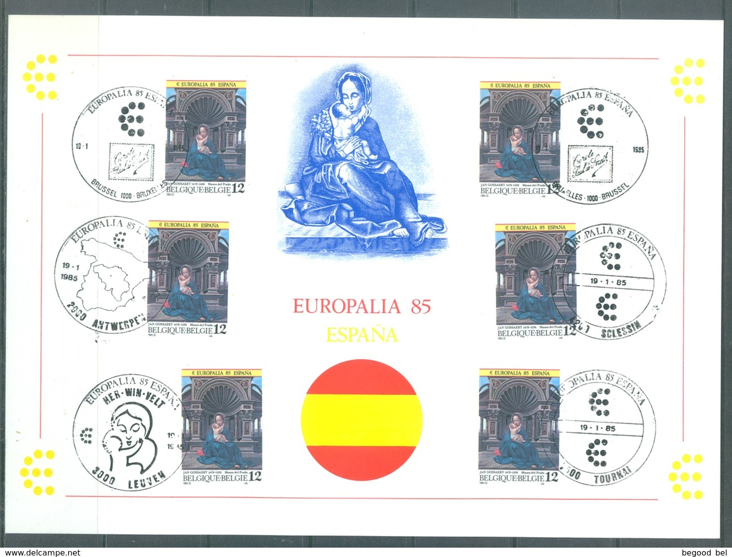 BELGIUM - 19.1.1985 - FDC - EUROPALIA - COB 2157 - Lot 19946 - OUT OF SIZE SENDING TARIF UP TO 100Gr - 1981-1990