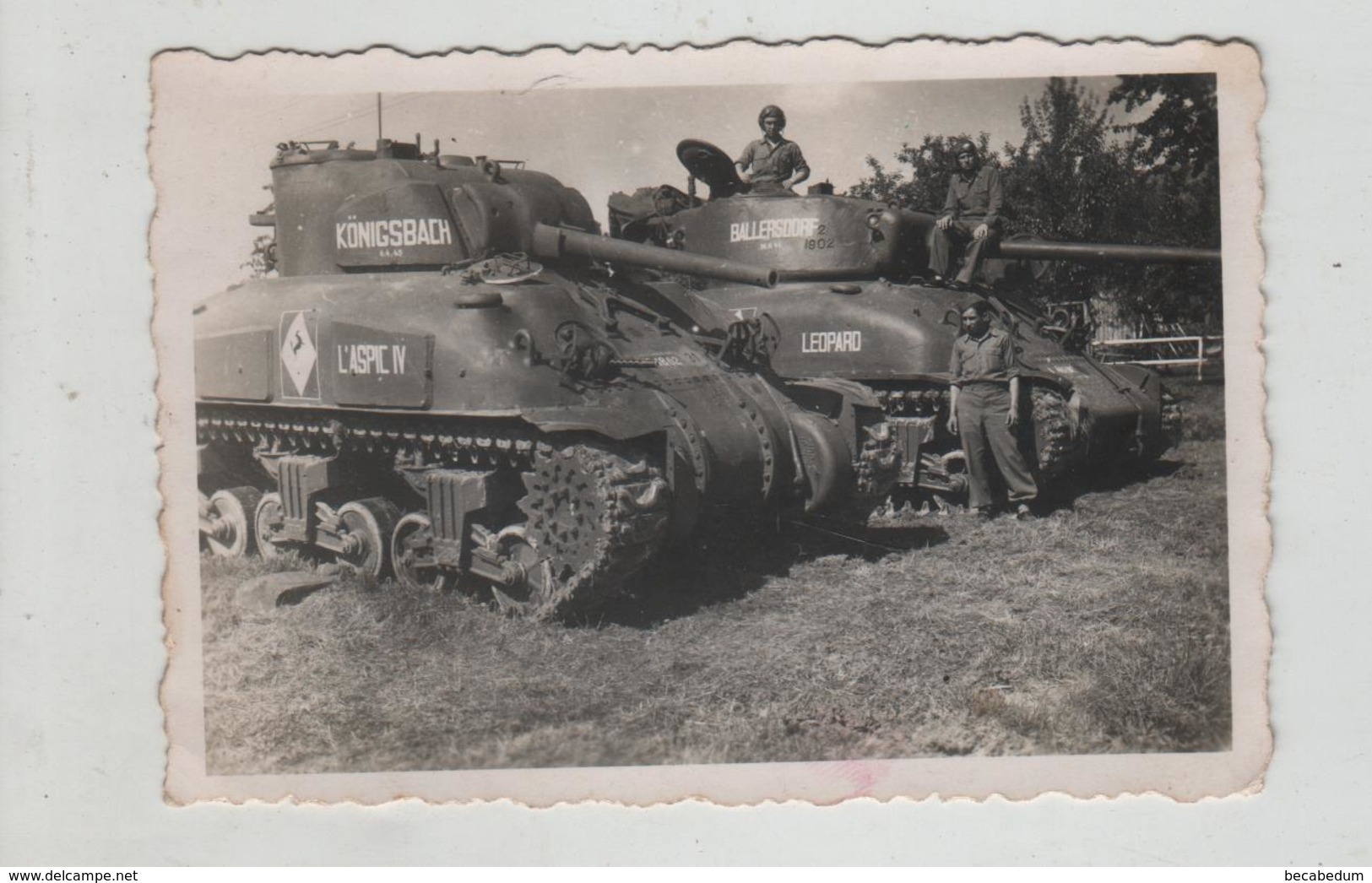 Photo Originale Chars Tanks à Identifier  1945  DB Allemagne Ballersdorf Leopard Aspic IV  Konigsbach - War, Military