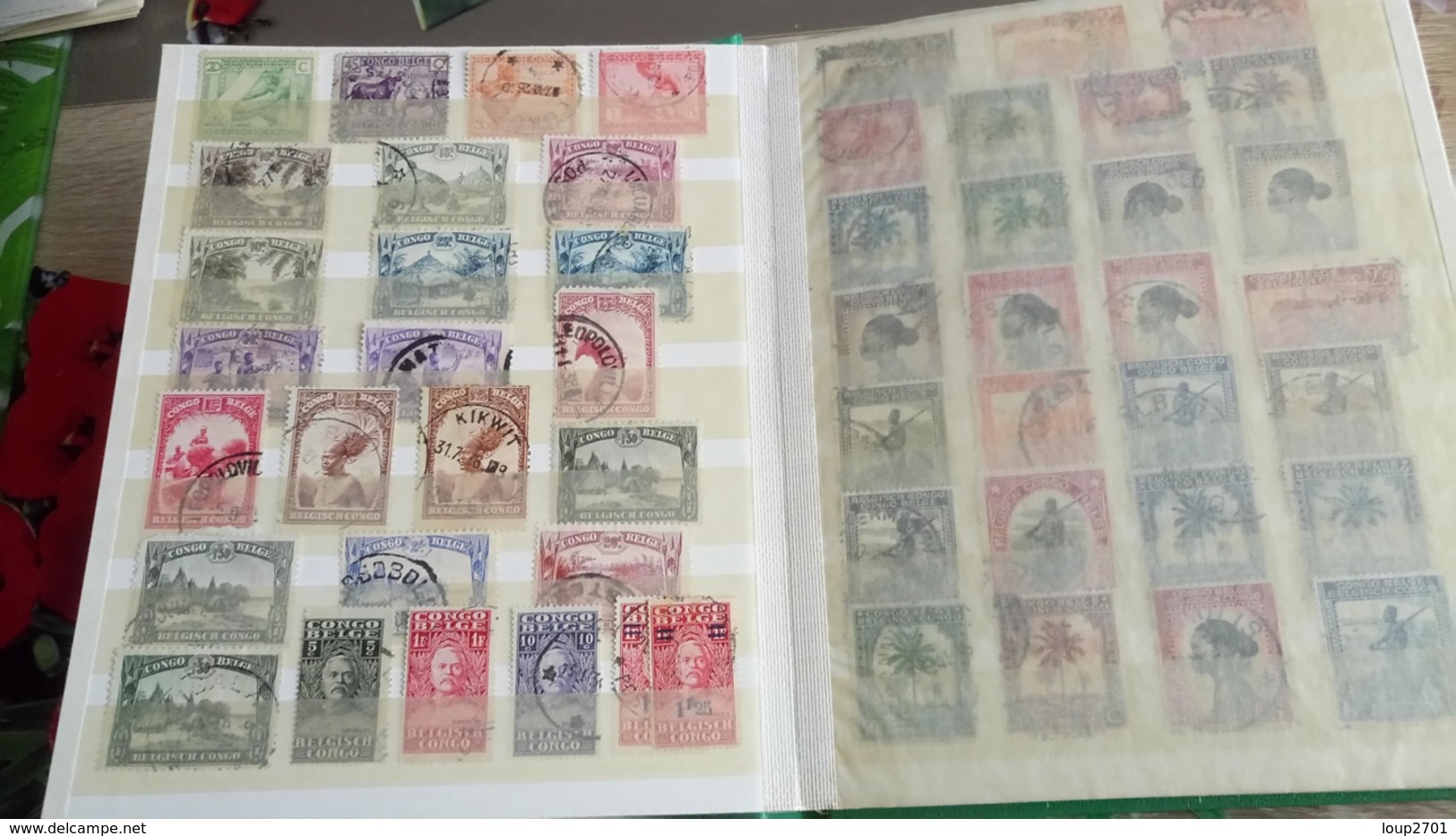 F309 ALBUM STOCK CONGO BELGE + DIVERS A TRIER BELLE COTE POIDS 0.600 KG DÉPART 10€ - Sammlungen (im Alben)