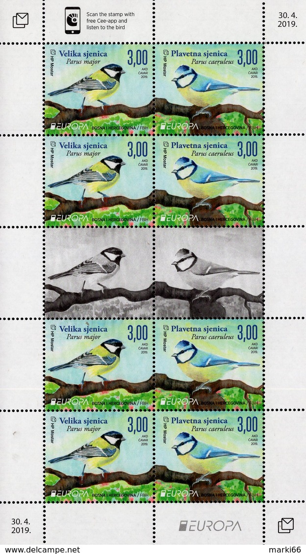 Bosnia & Herzegovina - Mostar - 2019 - Europa CEPT - National Birds - Mint Miniature Stamp Sheet - Bosnia Herzegovina