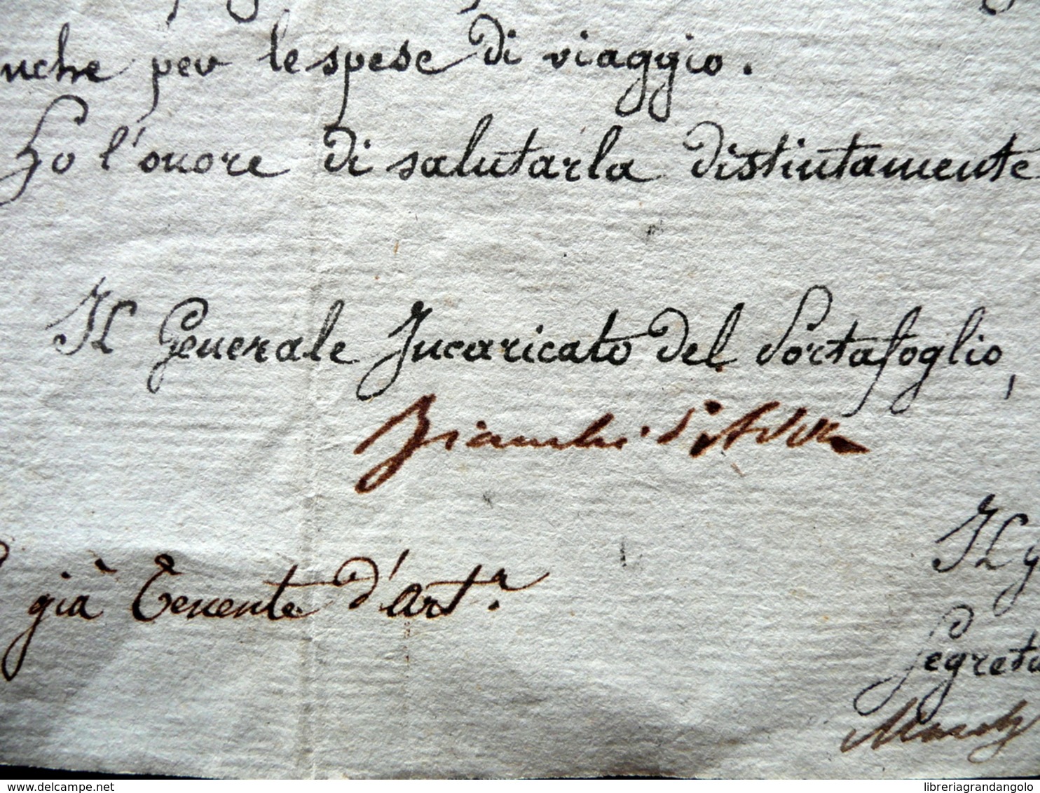 Due Autografi Generale Bianchi D'Adda Marchese Paolucci Lettera Milano 1814 - Altri & Non Classificati