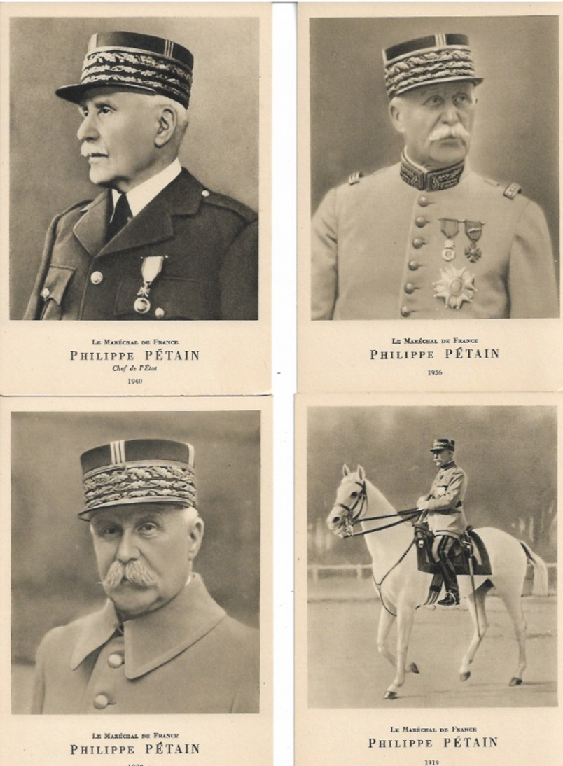 PHILIPPE PETAIN  MARECHAL  DE  FRANCE  :  4  PORTAITS  D' ART  DANS  LEUR  POCHETTE  (  9  SCANS  )  .  RARE  AINSI  .