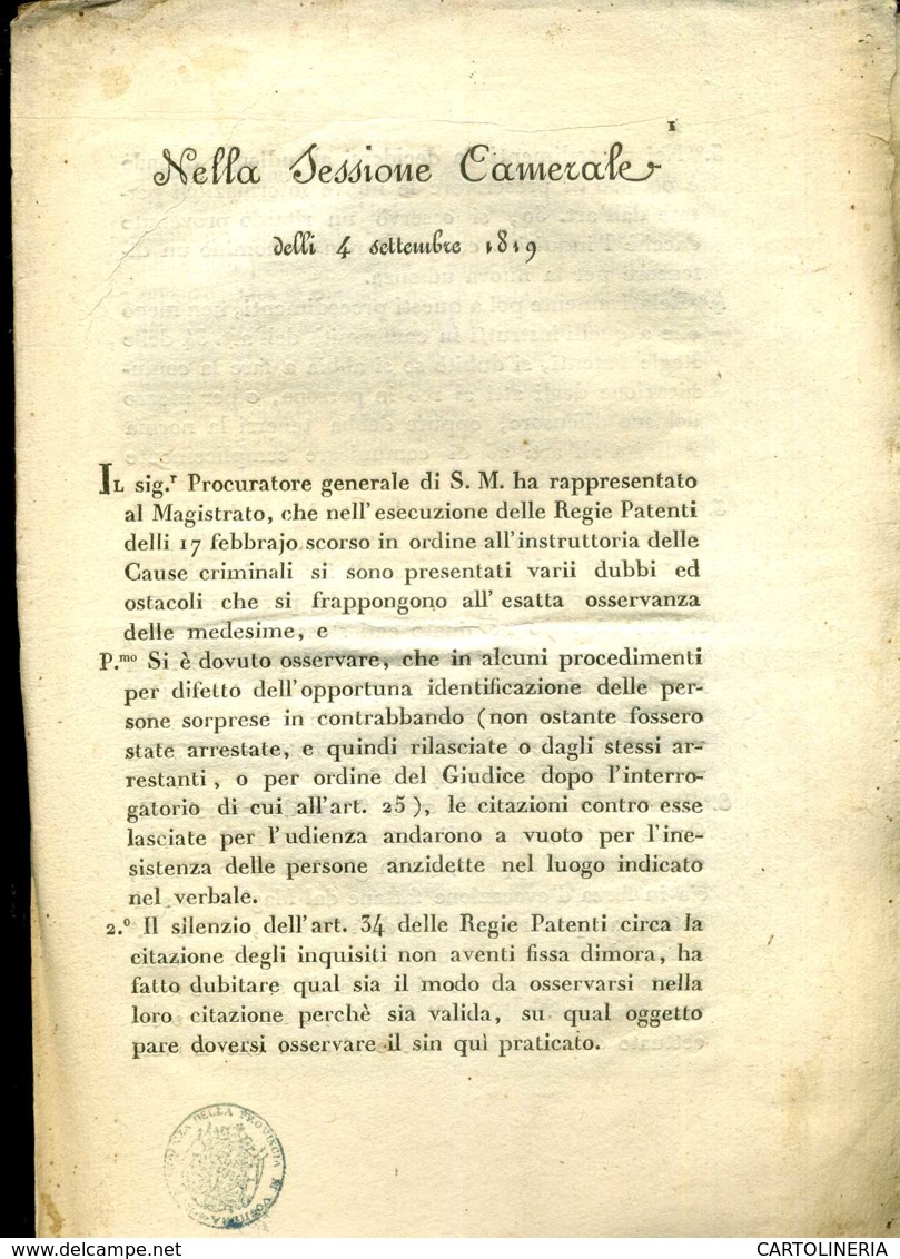 Regno Di Sardegna Decreto 1818 Pagine 8 Contratti D' Affitto - Decreti & Leggi