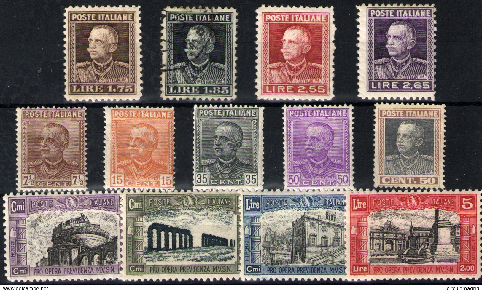 Italia Nº 204/8, 209/12, 200/3. Año 1927/28 - Nuevos