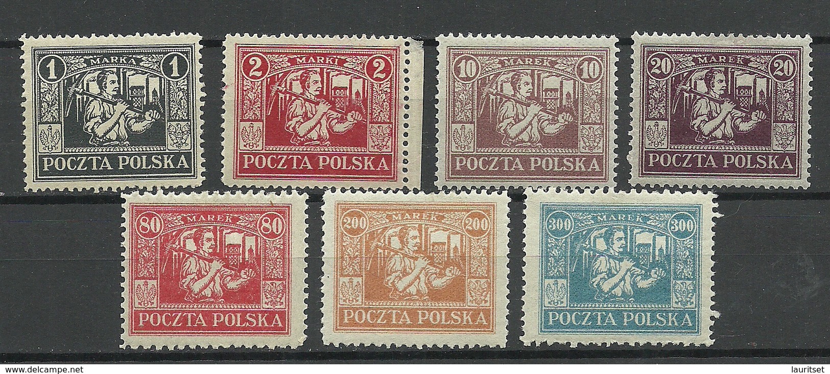 POLEN Poland 1922 Ostoberschlesien = 7 Stamps From Set Michel 1 - 20 * - Silesia