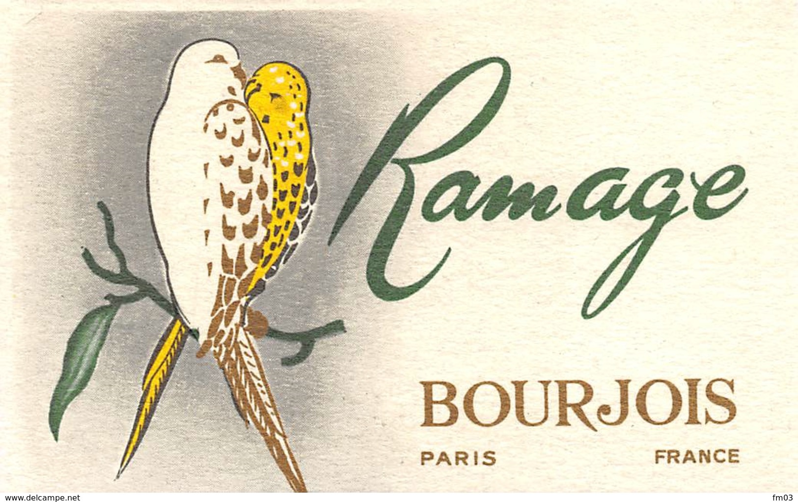 Carte Parfumée Ramage Bourgeois - Anciennes (jusque 1960)