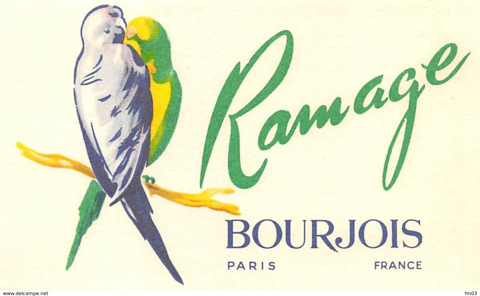 Carte Parfumée Ramage Bourgeois - Antiquariat (bis 1960)