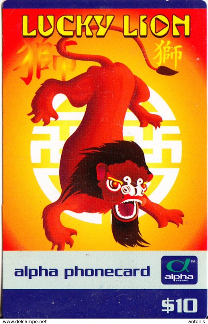 AUSTRALIA - Lucky Lion, Alpha Telecom Prepaid Card $10, Mint - Australia