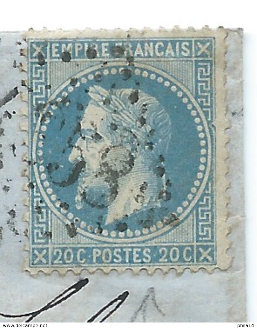 N°29 BLEU NAPOLEON SUR LETTRE / YVETOT POUR CAEN - 1849-1876: Periodo Classico