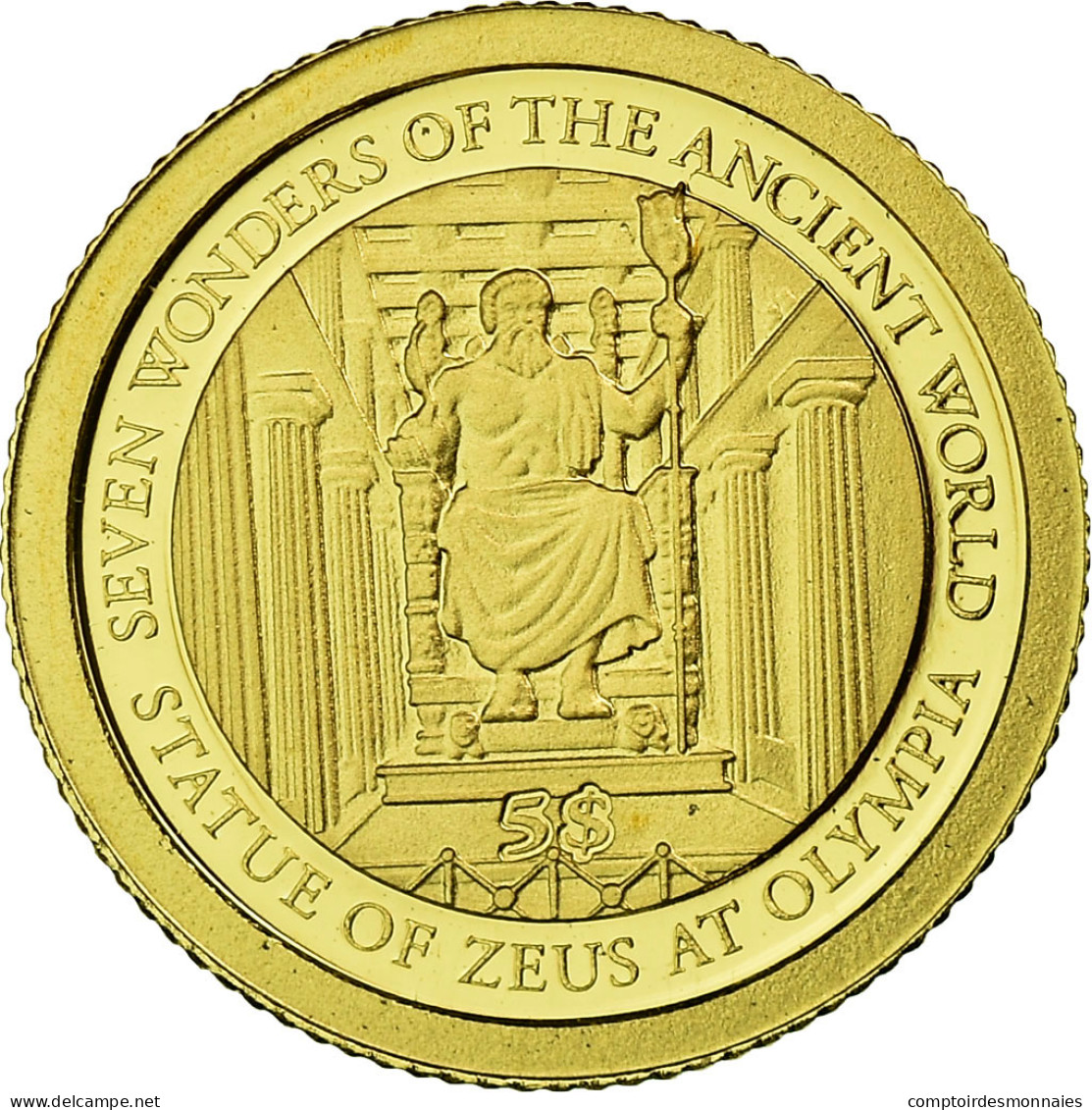 Monnaie, Îles Salomon, Elizabeth II, Statue De Zeus, 5 Dollars, 2011, B.H. - Solomon Islands