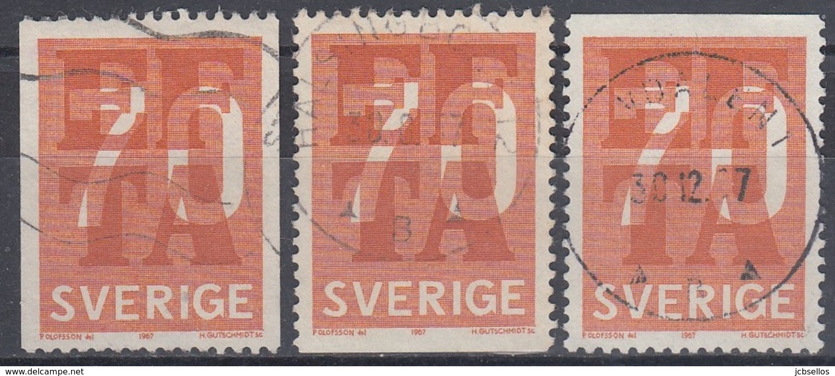 SUECIA 1967 Nº 557 + 557a X 2 USADO - Usados