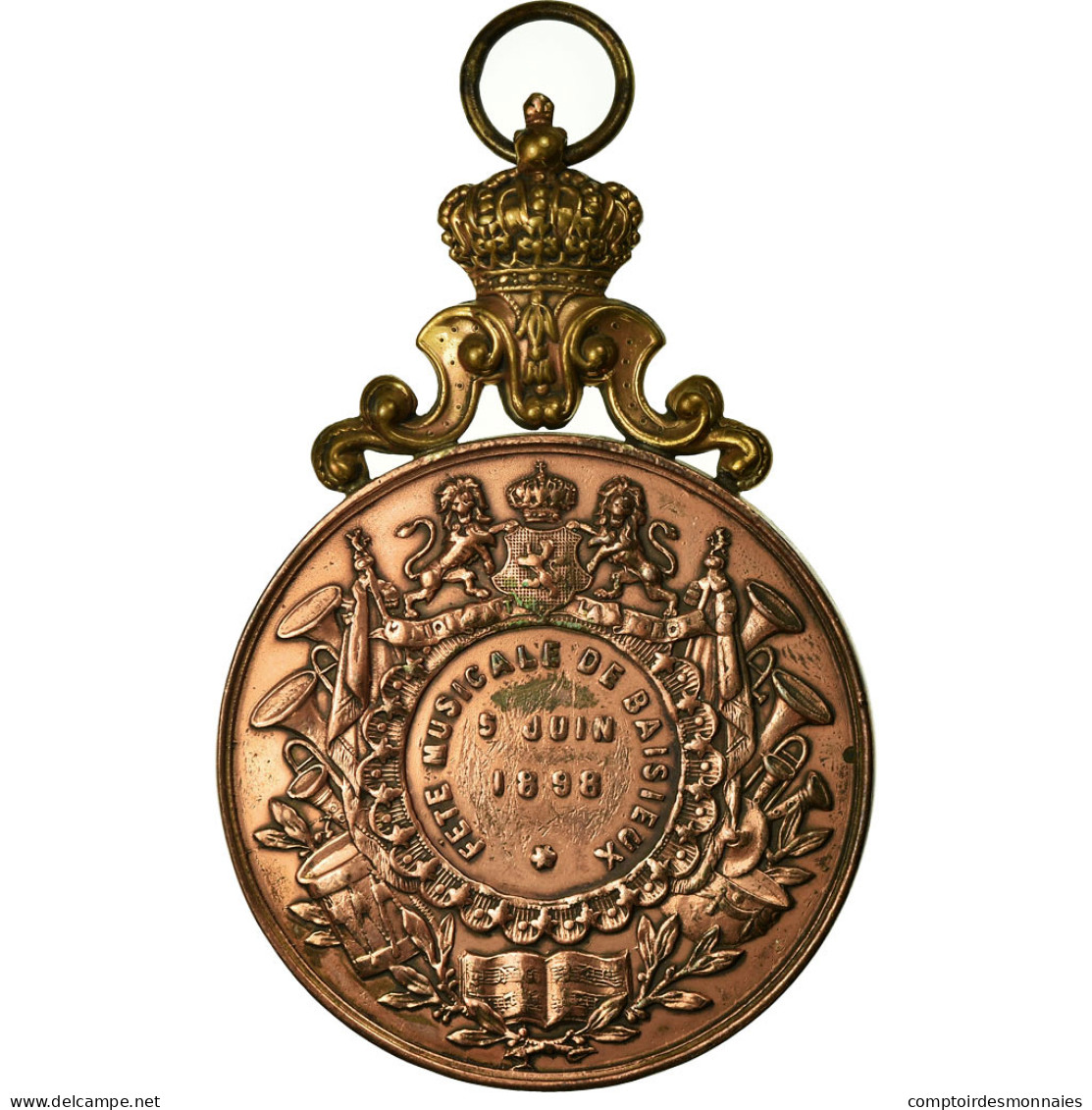 Belgique, Médaille, Léopold II, Fête Musicale De Baisieux, 1898, TTB+, Cuivre - Autres & Non Classés