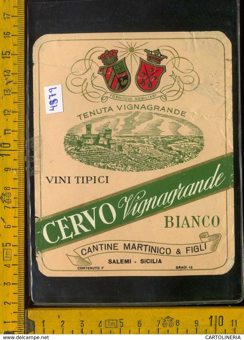 Etichetta Vino Liquore Bianco Cervo Tenuta Vignagrande - Salemi-Sicilia - Altri & Non Classificati