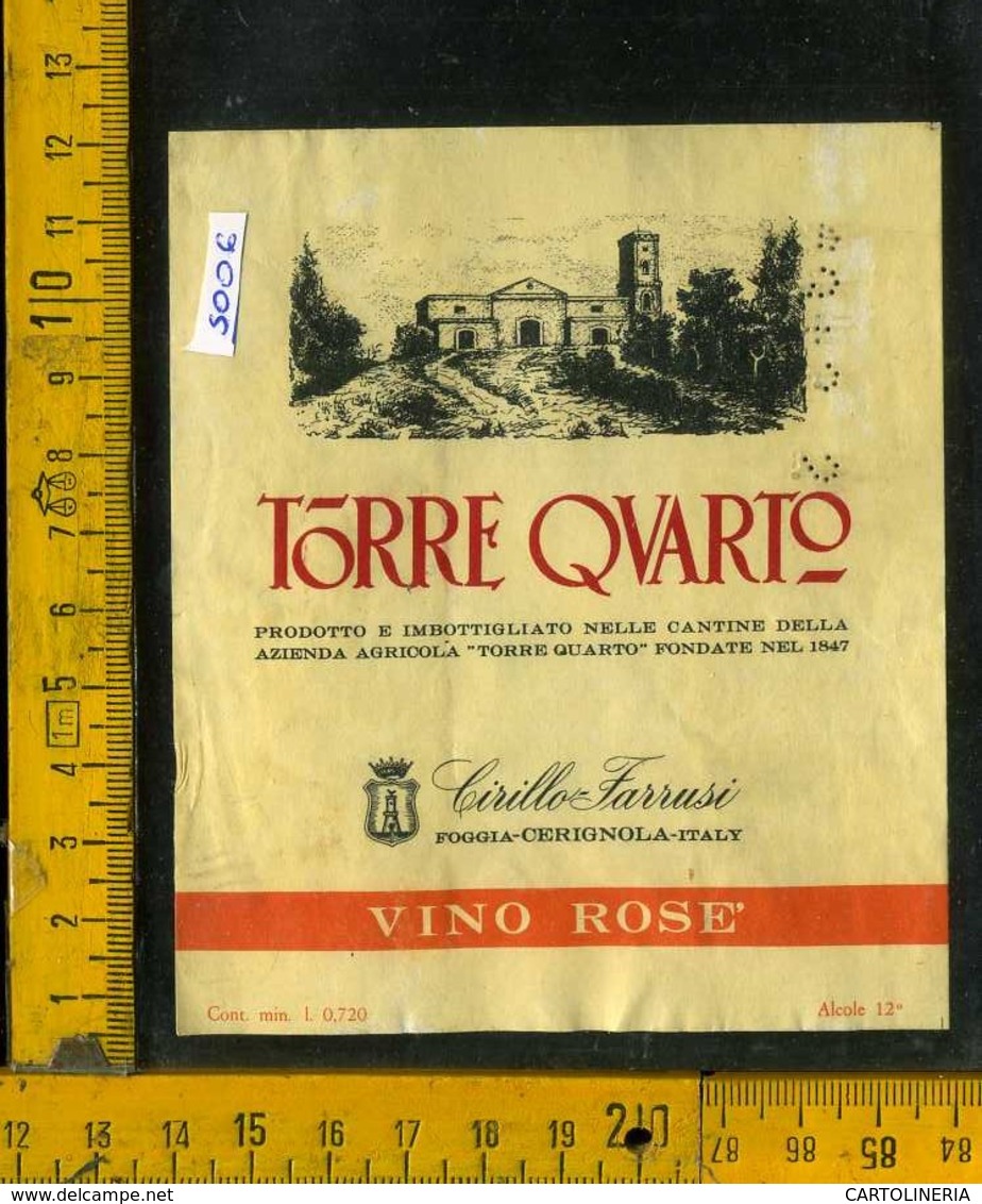 Etichetta Vino Liquore Vino Rosè Torre Quarto - Cerignola FG - Altri & Non Classificati