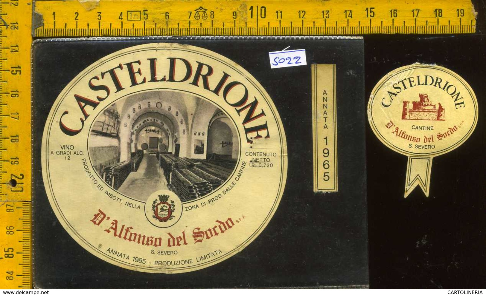 Etichetta Vino Liquore Casteldrione 1965 D'Alfonso Del Sordo - S. Severo FG - Altri & Non Classificati