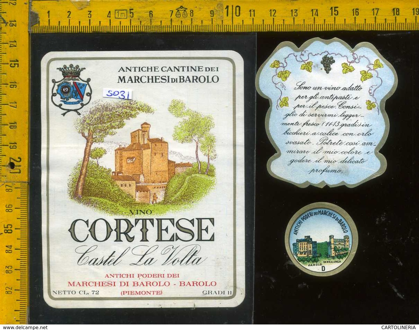 Etichetta Vino Liquore Cortese Castel La Volta-Marchesi Di Barolo CN - Altri & Non Classificati