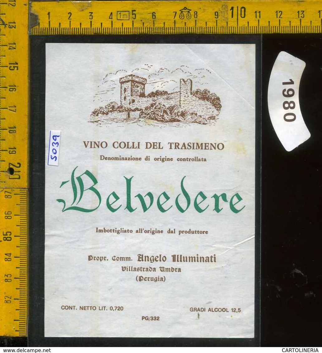 Etichetta Vino Liquore Colli Del Trasimeno Belvedere 1980 - V. Umbra PG - Altri & Non Classificati