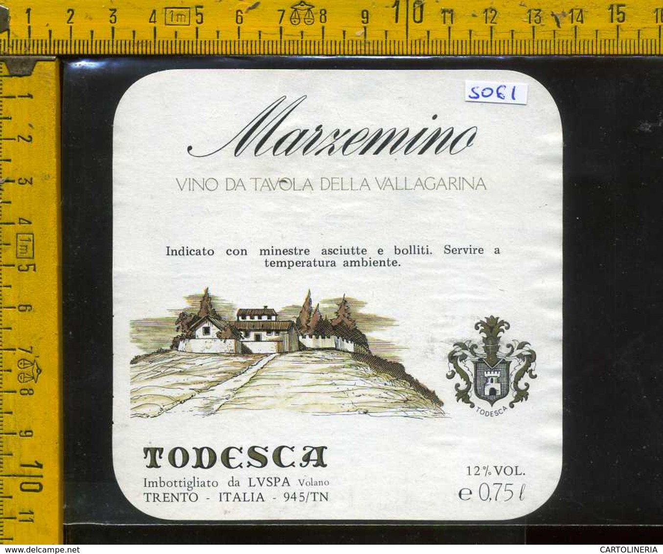 Etichetta Vino Liquore Marzemino Todesca - Volano TN - Altri & Non Classificati