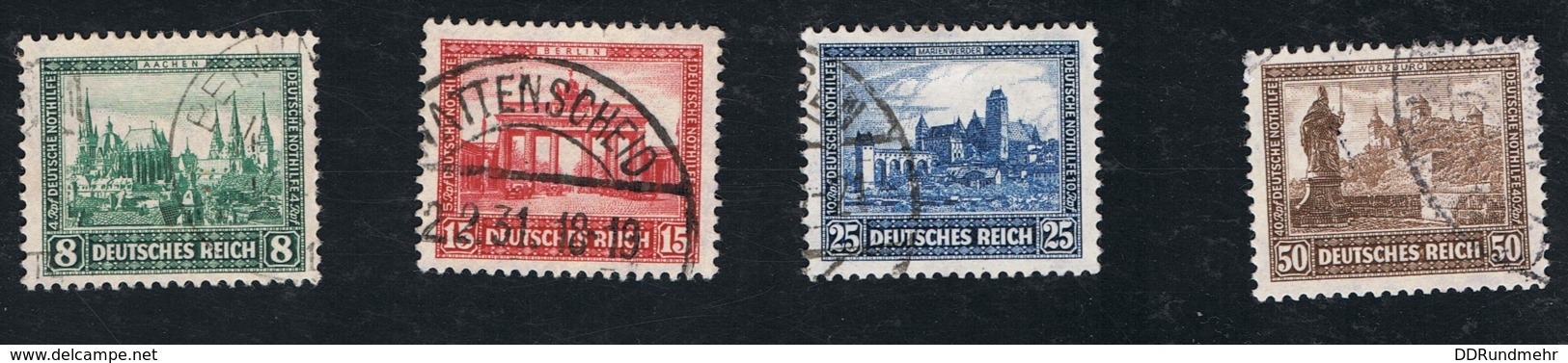 1930 1. Nov. Nothilfe Freimarke Mi DR 450 - 53 Sn DE B34 - 37 Yt DR 431 - 34 Sg DR 465 - 68 Gestempelt - Gebraucht