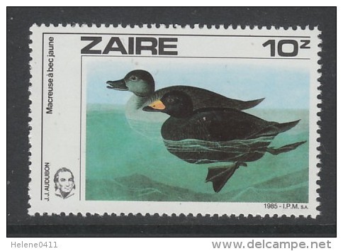 TIMBRE NEUF DU ZAIRE - MACREUSE A BEC JAUNE N° Y&T 1209 - Canards