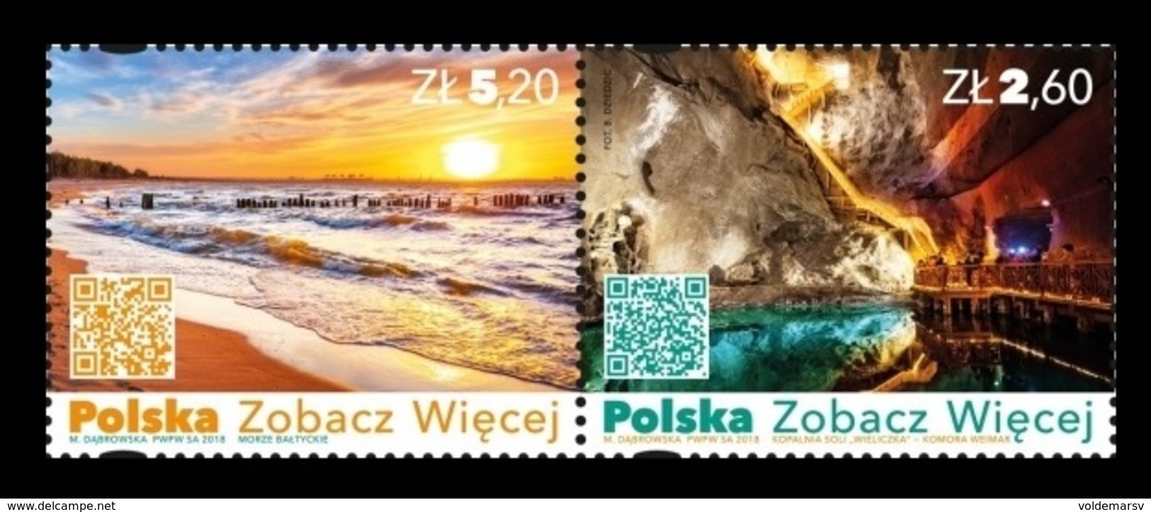 Poland 2018 Mih. 5000/01 Poland See More. Baltic Sea. Wieliczka Salt Mine MNH ** - Unused Stamps