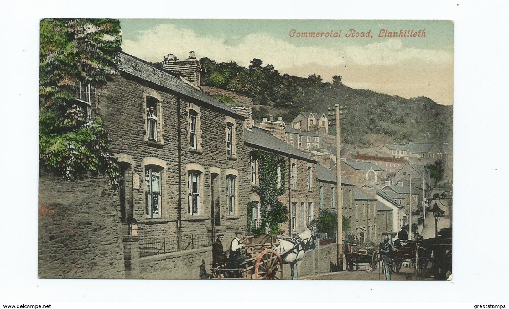 Postcard  Wales Llanhilleth Commercial Rd Unused Monmouthshire    T.ware Series - Monmouthshire