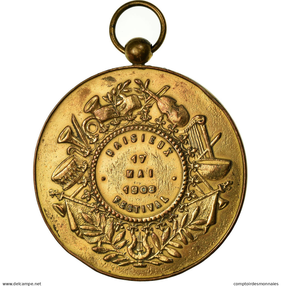 Belgique, Médaille, Léopold II, Festival De Musique De Baisieux, 1908, TTB - Autres & Non Classés