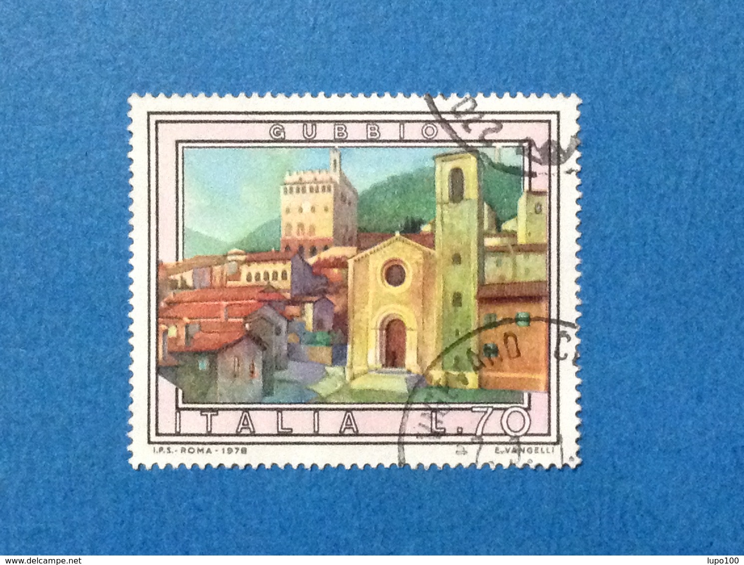 1978 ITALIA TURISTICA GUBBIO 70 FRANCOBOLLO USATO STAMP USED - 1971-80: Usati