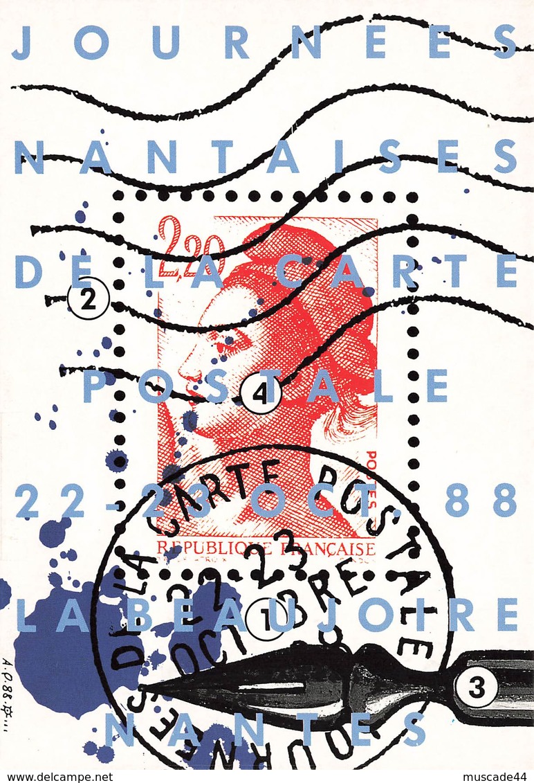 NANTES - JOURNEES NANTAISES DE LA CARTE POSTALE OCTOBRE 1988 - Bolsas Y Salón Para Coleccionistas