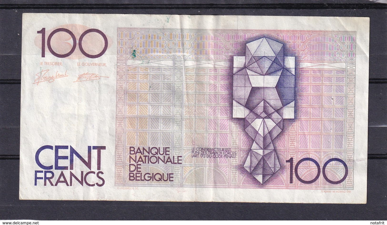 Belg 100 Fr ND    F - 100 Francs & 100 Francs-20 Belgas