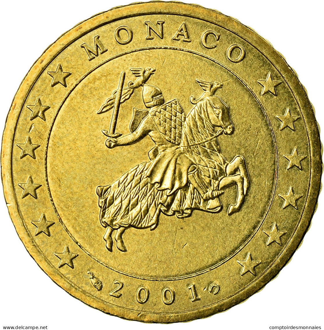 Monaco, 50 Euro Cent, 2001, SUP+, Laiton, KM:172 - Monaco