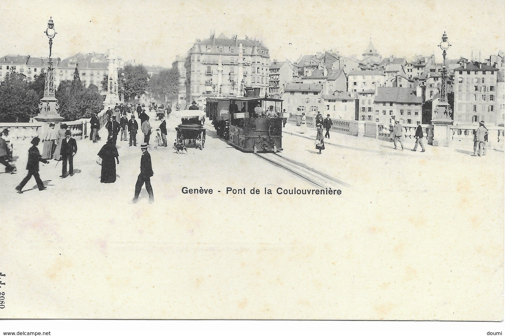 SUISSE GENEVE Pont De Coulouvrenière    Locomotive à Voie étroite Chemin De Fer Voir Détail   Carte Non écrite 1903 - Genève