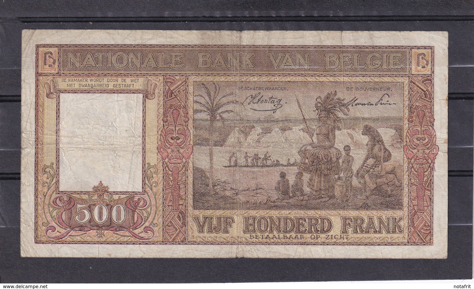 Belg 500 Fr 1945  Fine - 500 Francs