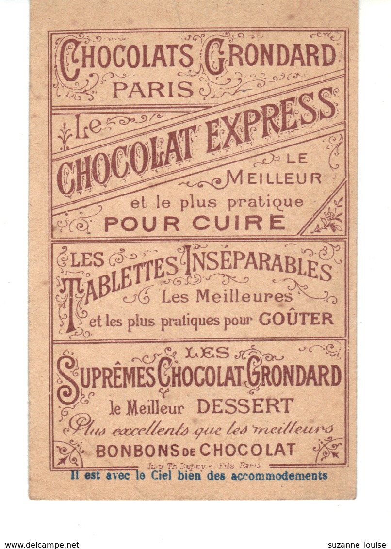 Chocolat  Express Grondard - Chromo  Doré  2 Jeunes Enfants "Il Est Avec Le Miel Bien Des Inconvénients". - Other & Unclassified