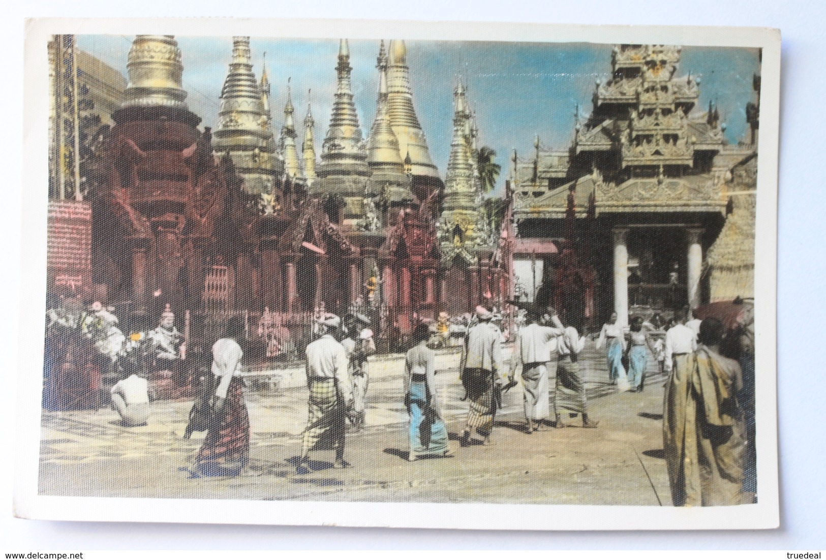 Platform Of Shwedagon Pagoda, Rangoon, Myanmar / Burma, Real Photo Postcard RPPC With Stamps - Myanmar (Burma)