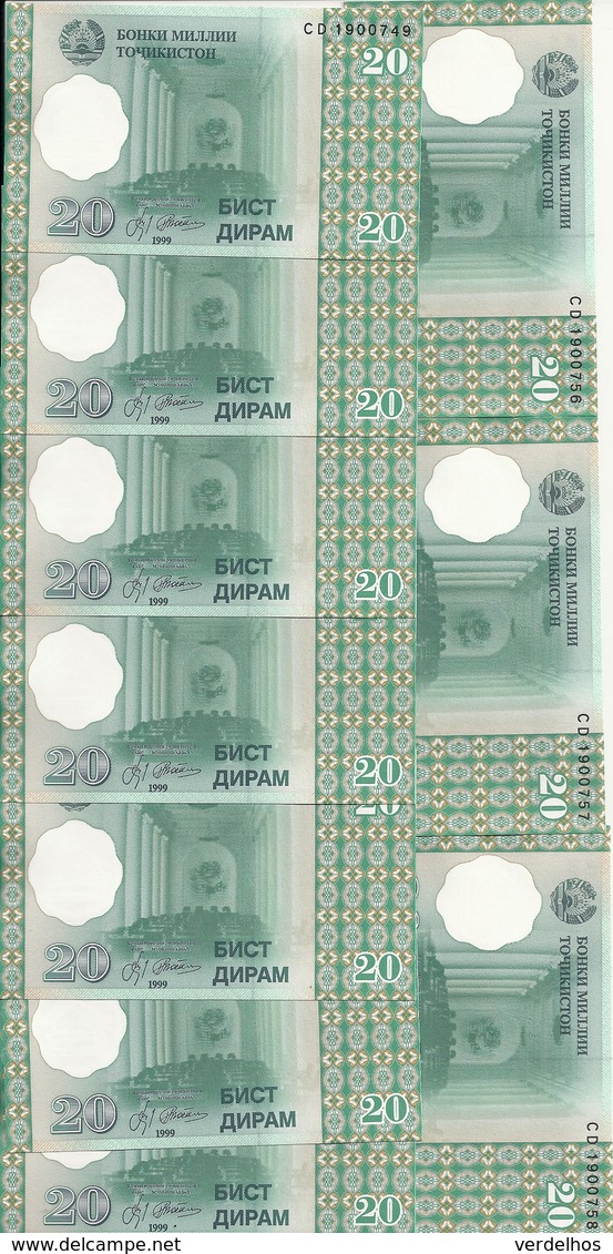 TADJIKISTAN 20 DRAM 1999 UNC P 12 ( 10 Billets ) - Tajikistan