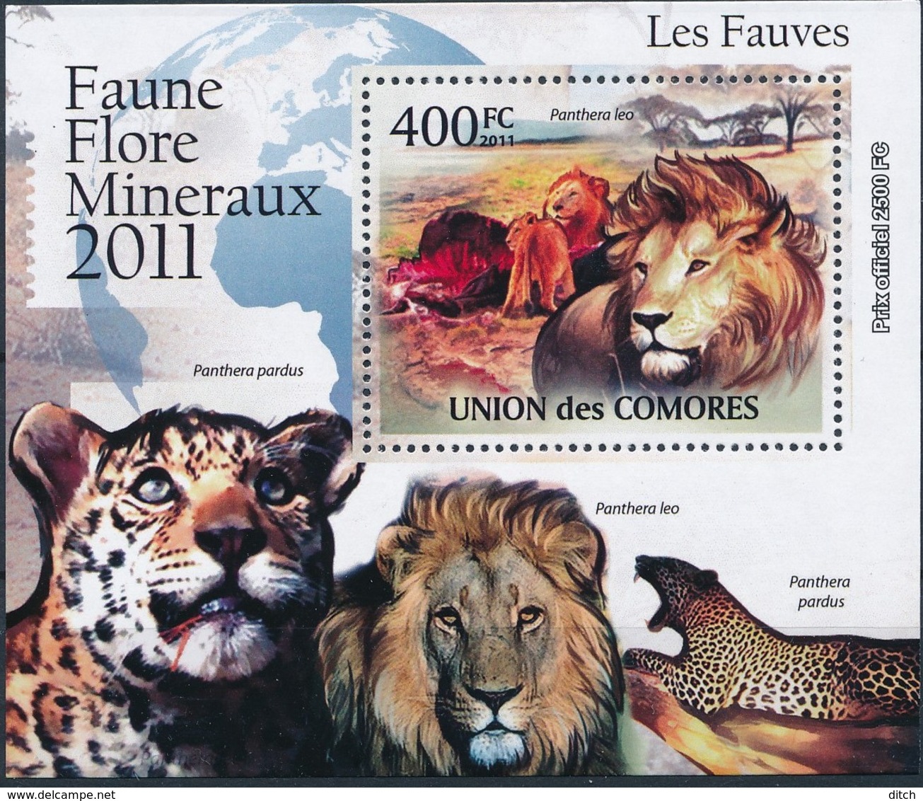 D - [39338]TB//**/Mnh-Comores 2011 - BL2165, Faune, Fauves, Lions. - Felini