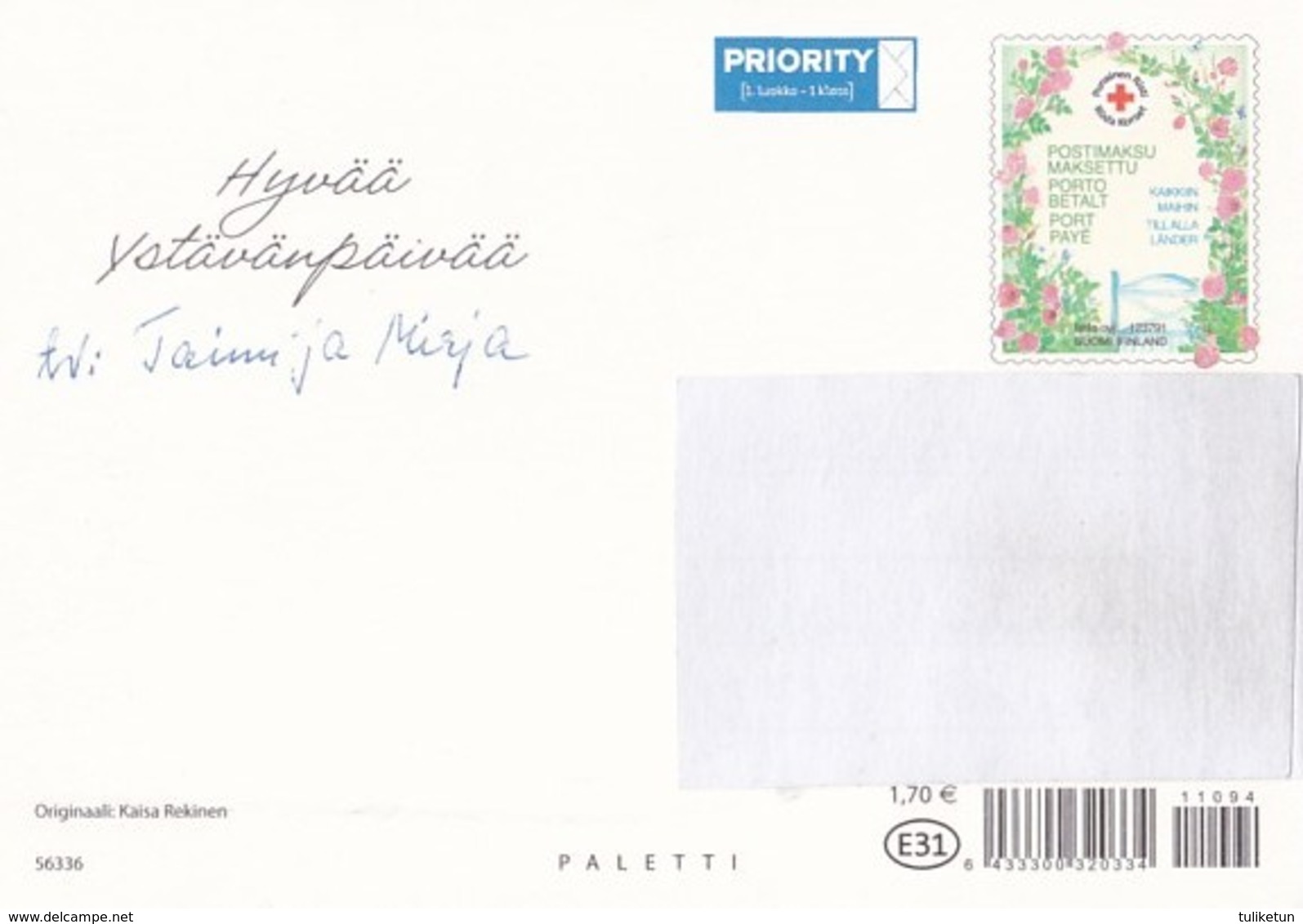 Postal Stationery - Women - Ladies Flying With An Umbrella - Red Cross - Suomi Finland - Postage Paid - Postal Stationery