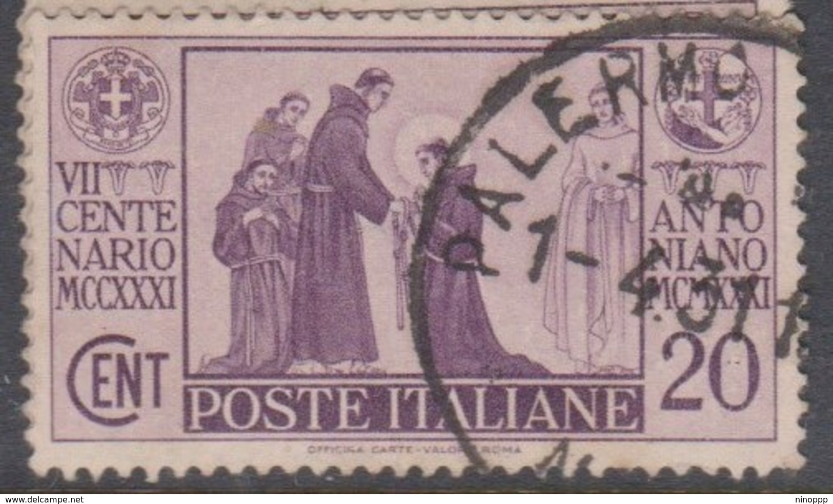 Italy S 292 1931 7th Centenary Death Of St Anthony Of Padua,20c Violet ,used - Used