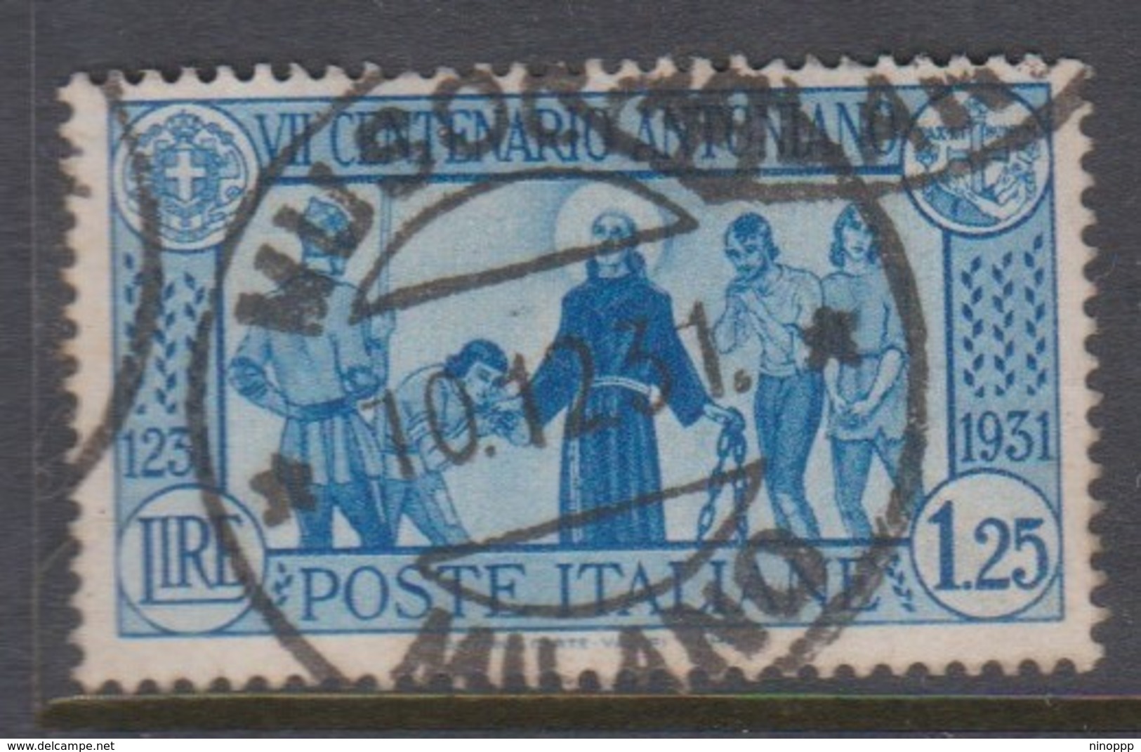 Italy S 297 1931 7th Centenary Death Of St Anthony Of Padua,lire 1,25 Blue,used - Used