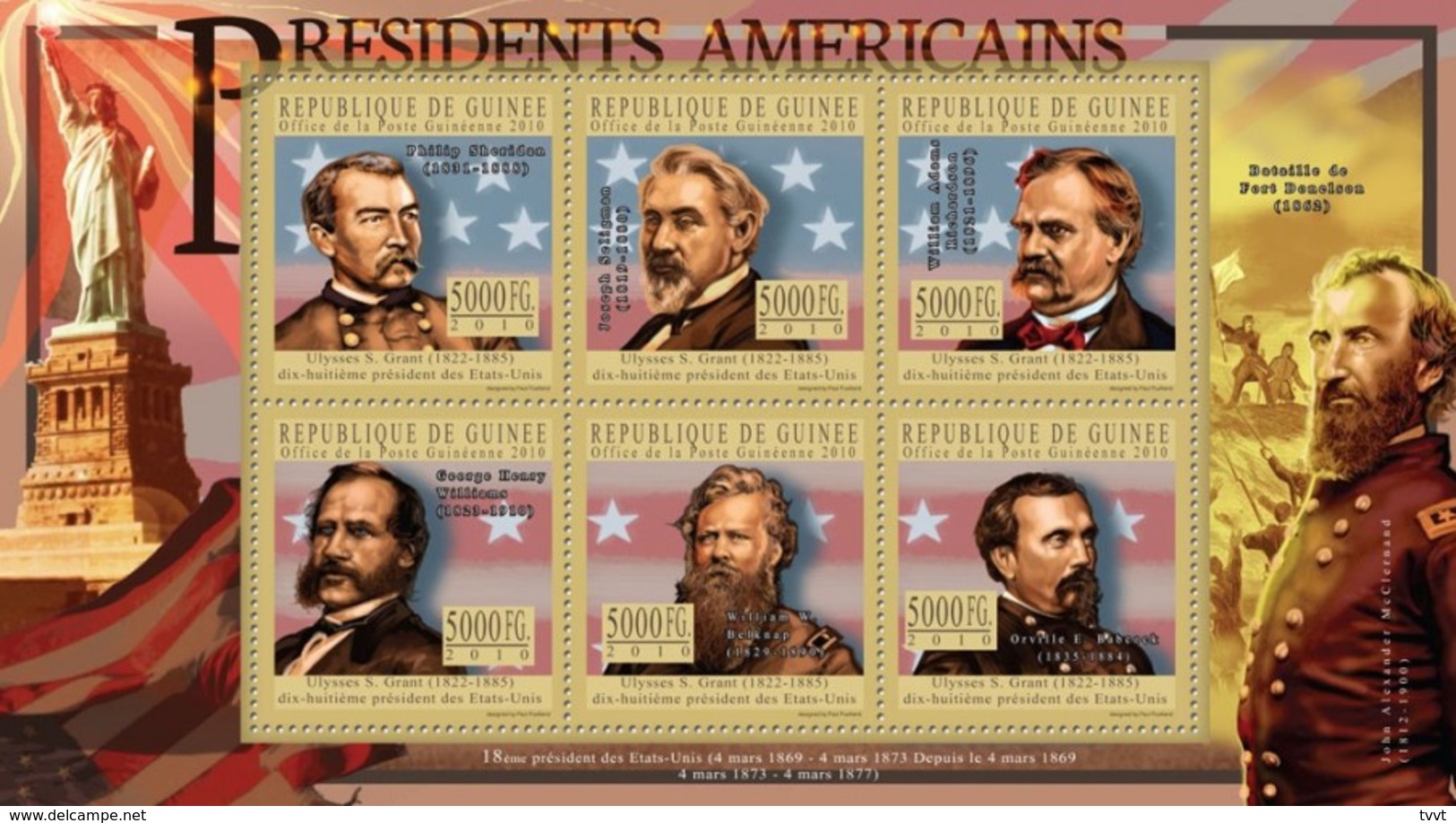 Guinea, 2010. [gu10511] US Presidents, Ulysses S. Grant (s/s+block) - George Washington