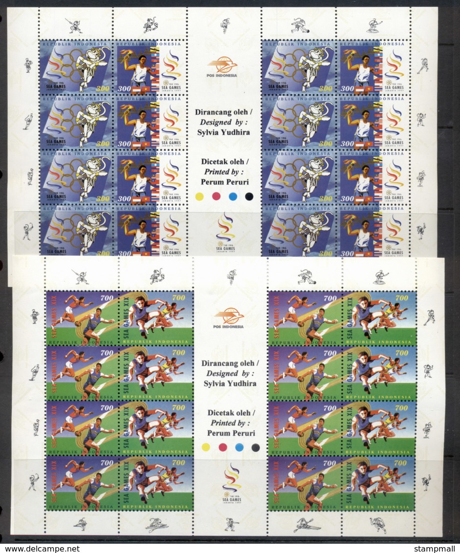 Indonesia 1997 Southeast Asia Games 2x Sheet MUH - Indonesia