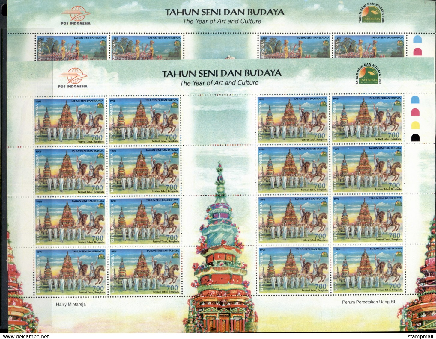 Indonesia 1998 Year Of Art & Culture (folded) 2x Sheets MUH - Indonesia