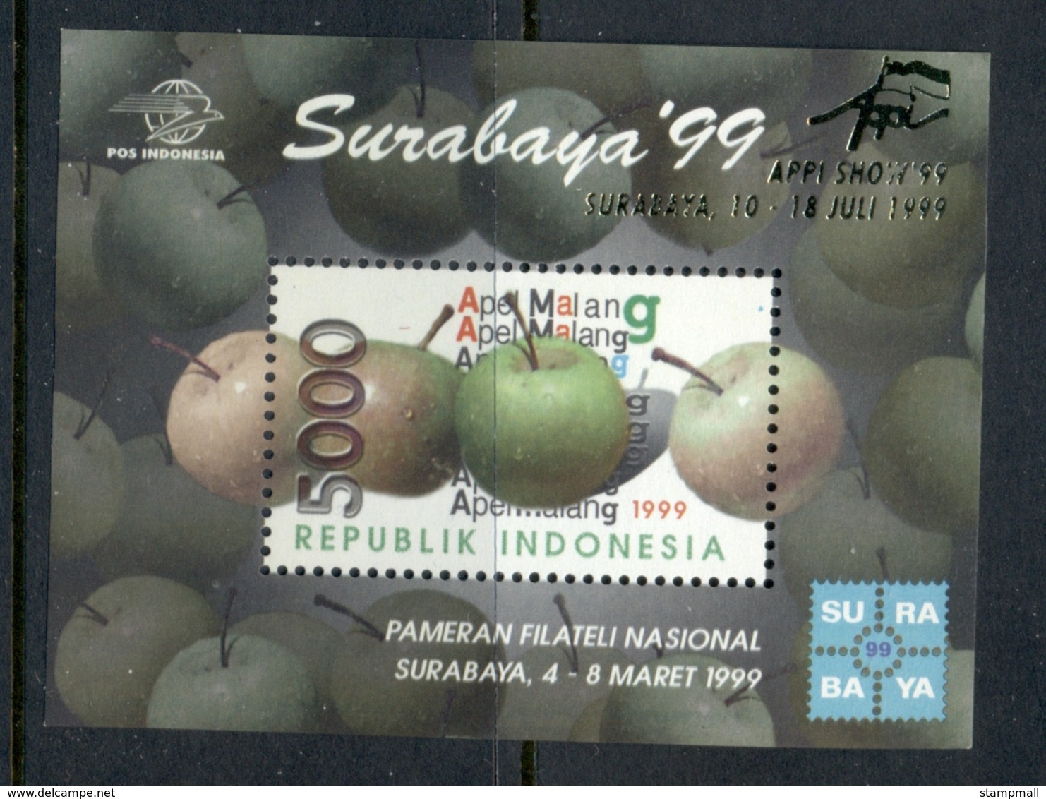 Indonesia 1999 Surabaya Stamp Ex, Fruit MS MUH - Indonesia