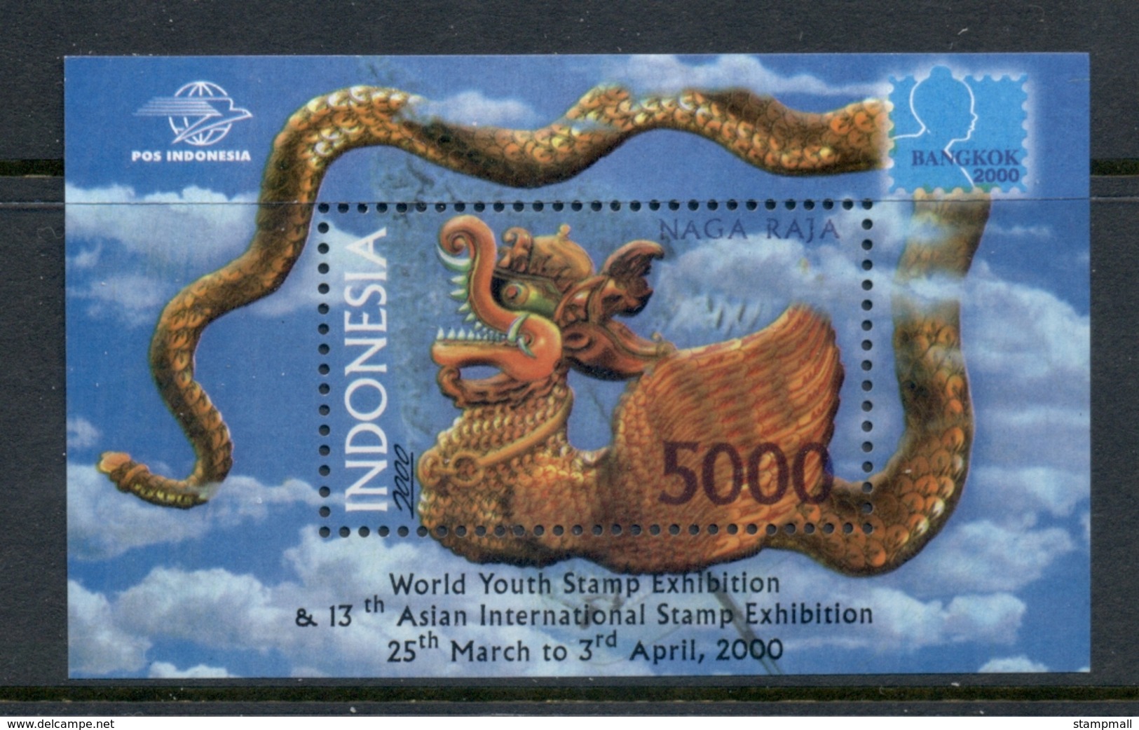 Indonesia 2000 Bangkok 2000 Stamp Ex, Dragon MS MUH - Indonesia