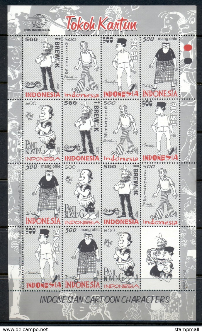 Indonesia 2000 Indonesian Cartoon Characters Sheetlet MUH - Indonesia